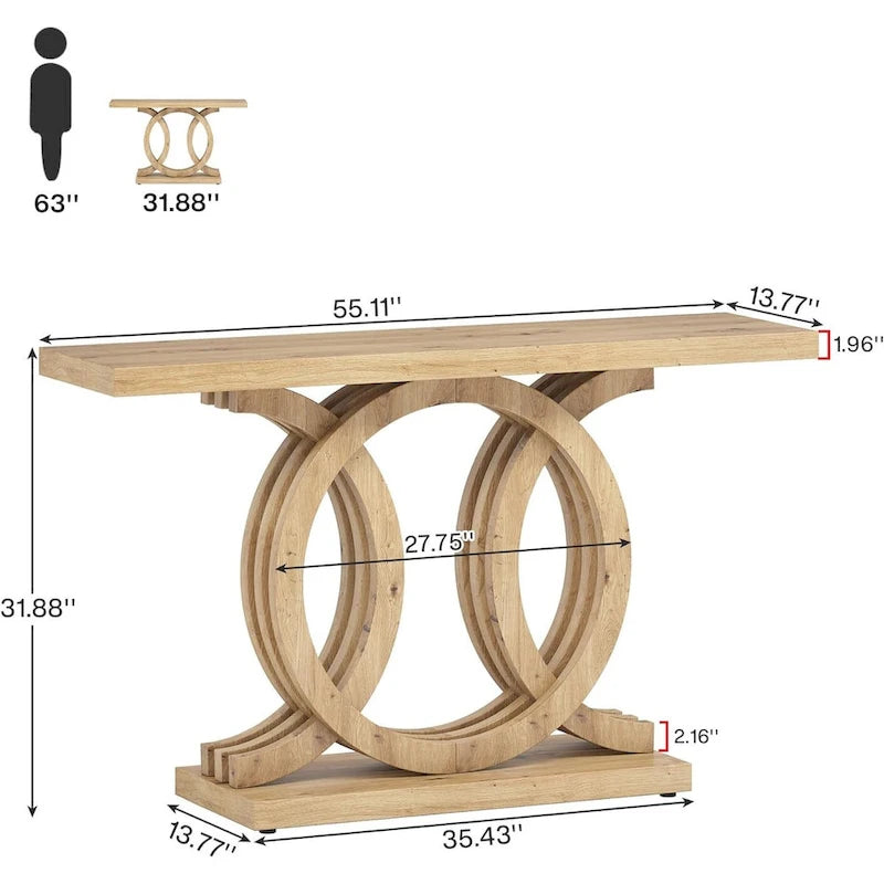 Console de ferme de 55 pouces avec base géométrique