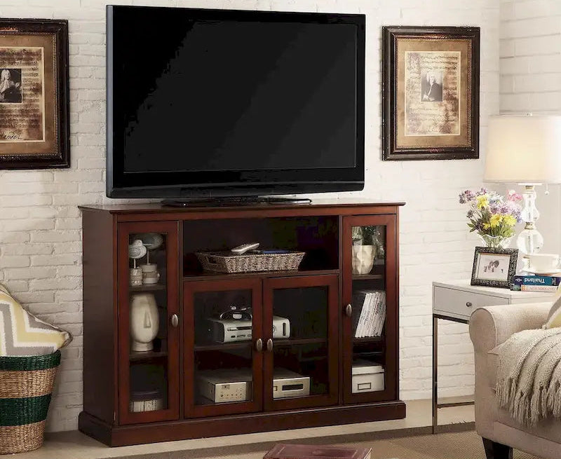 Convenience Concepts Summit Highboy 60 TV Stand with Storage Cabinets and Shelves