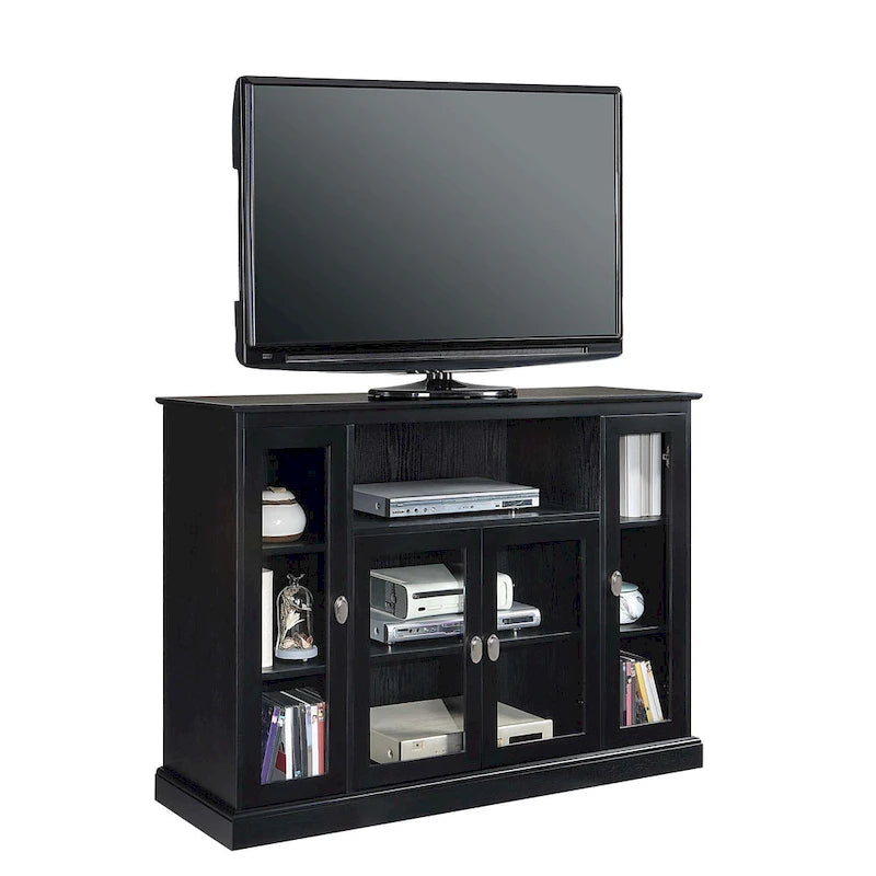 Meuble TV haut avec armoires de rangement et étagères