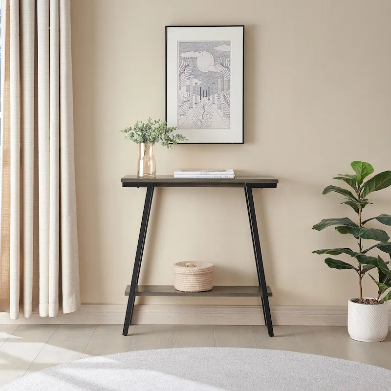 Console de couloir en bois et métal, table de canapé