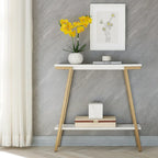 Leick Home Mixed Metal and Wood Hall Console Sofa Table