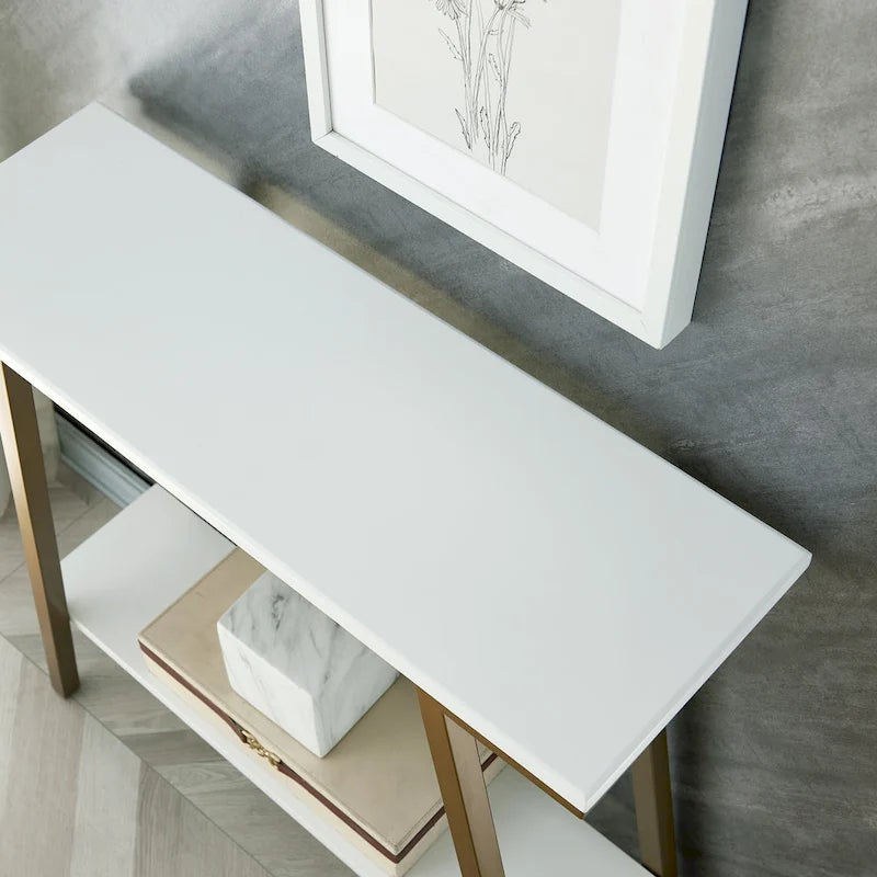 Console de couloir en bois et métal, table de canapé