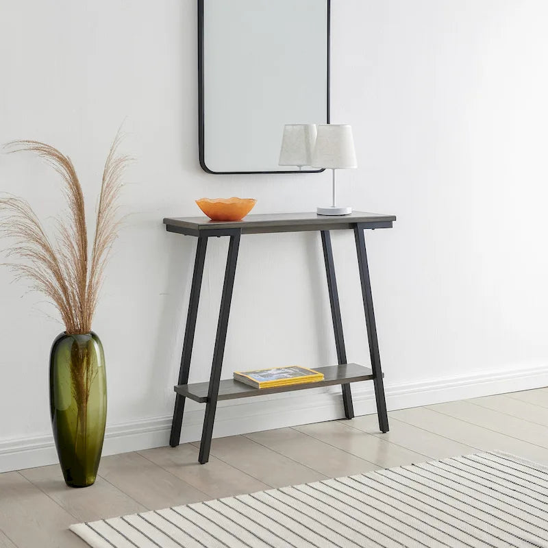 Console de couloir en bois et métal, table de canapé