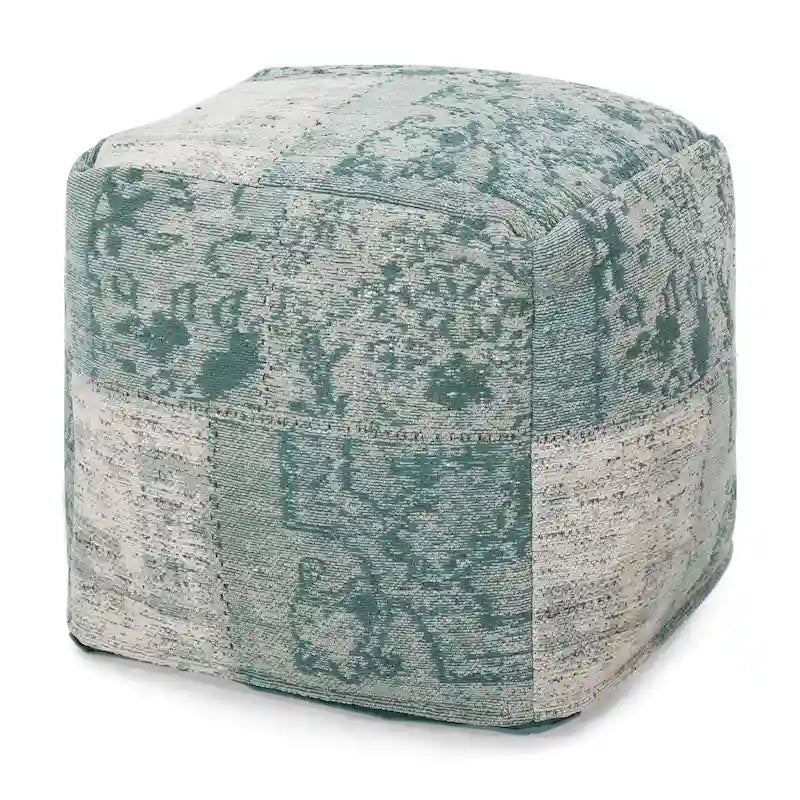 Pouf Cube en Tissu Bohème