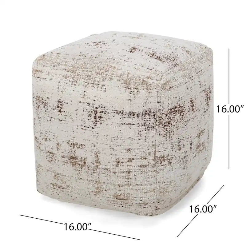 Pouf Cube en Tissu Bohème
