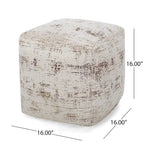 Pouf Cube en Tissu Bohème