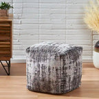 Pouf Cube en Tissu Bohème
