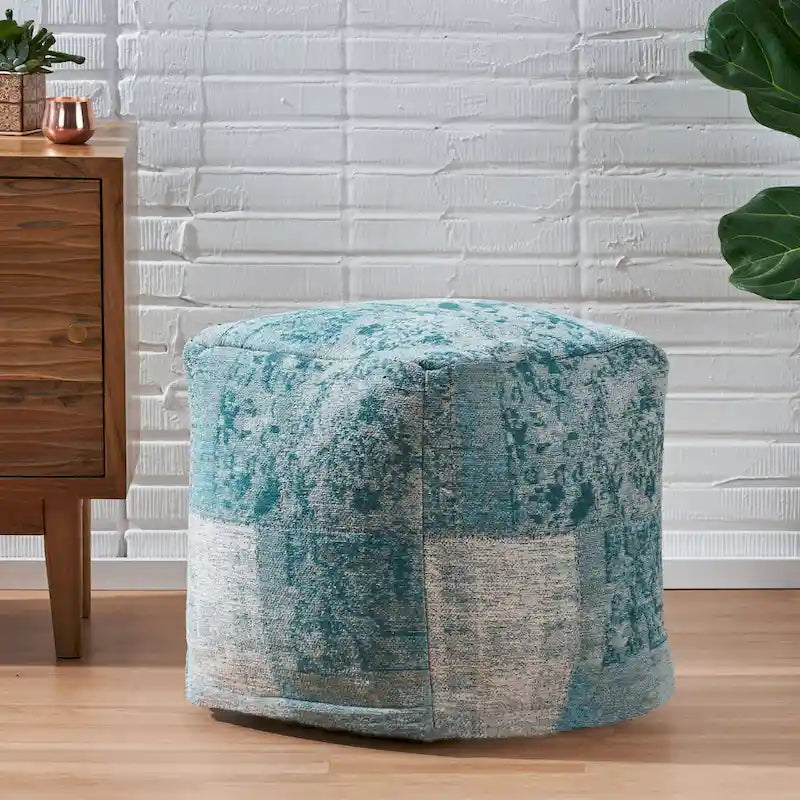 Pouf Cube en Tissu Bohème