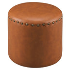 Pouf rond en similicuir