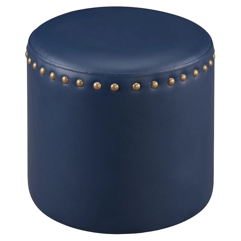 Pouf rond en similicuir