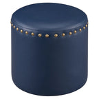Pouf rond en similicuir