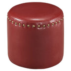 Pouf rond en similicuir