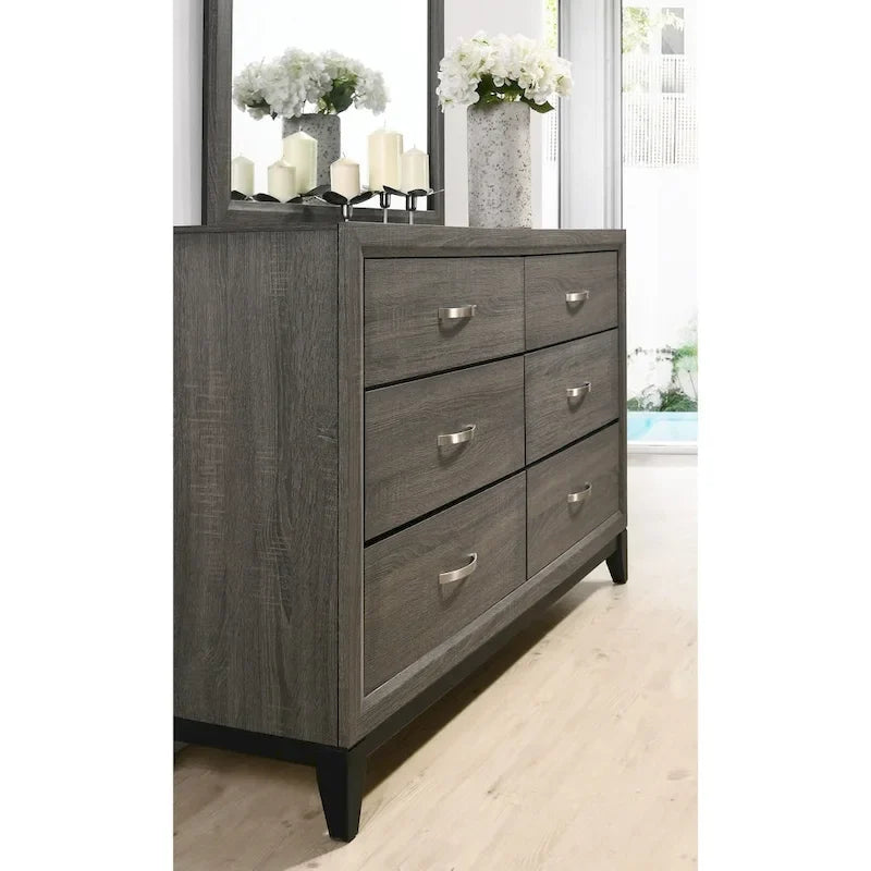 Ensemble de chambre à coucher contemporain 5 pièces Roundhill Furniture Stout Panel