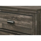 Ensemble de chambre à coucher Edyth 3 pièces marron avec plateforme