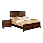 Ensemble de chambre à coucher Jupa Transitional en bois de noyer, composé de 2 panneaux, par Furniture of America