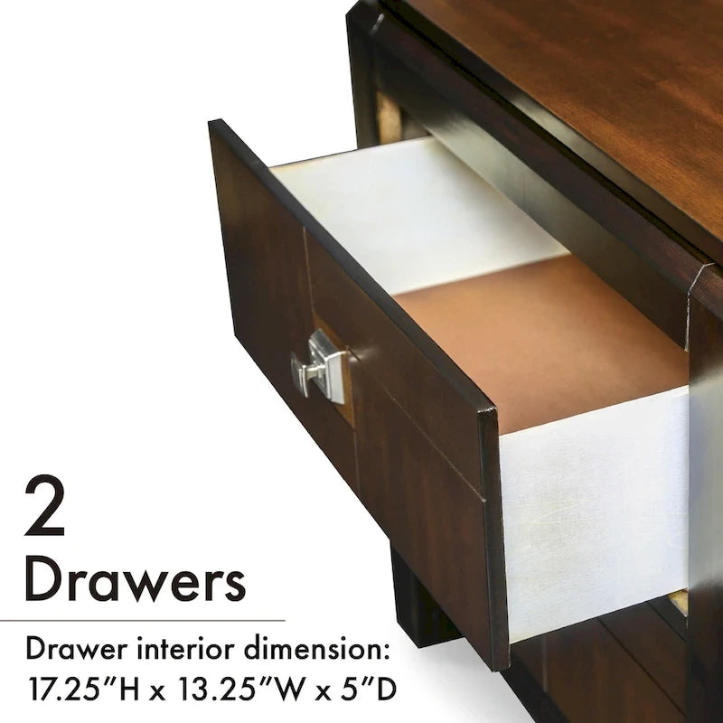 Ensemble de chambre à coucher Jupa Transitional en bois de noyer, composé de 2 panneaux, par Furniture of America