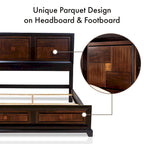 Ensemble de chambre à coucher Jupa Transitional en bois de noyer, composé de 2 panneaux, par Furniture of America