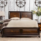 Ensemble de chambre à coucher Jupa Transitional en bois de noyer, composé de 2 panneaux, par Furniture of America