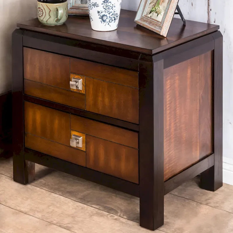 Ensemble de chambre à coucher Jupa Transitional en bois de noyer, composé de 2 panneaux, par Furniture of America