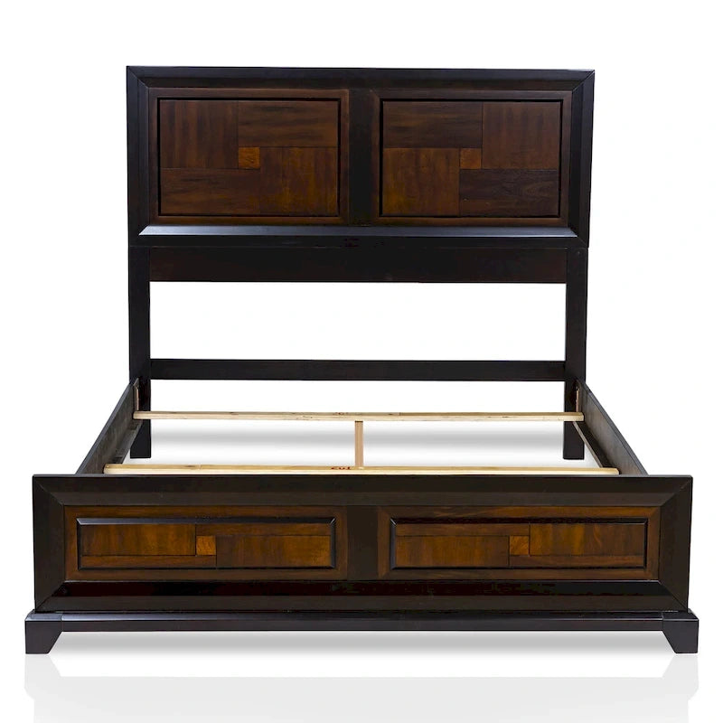 Ensemble de chambre à coucher Jupa Transitional en bois de noyer, composé de 2 panneaux, par Furniture of America
