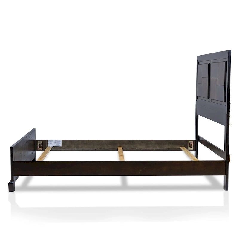 Ensemble de chambre à coucher Jupa Transitional en bois de noyer, composé de 2 panneaux, par Furniture of America