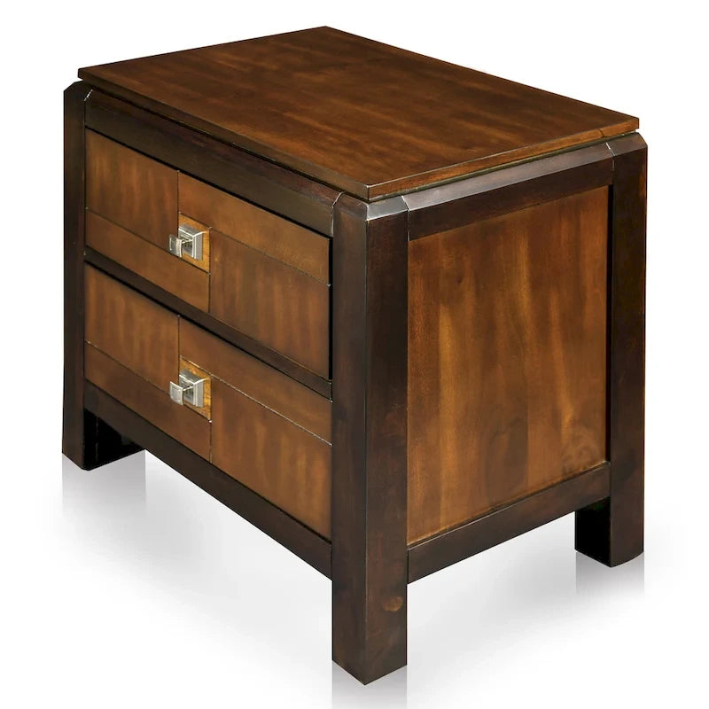 Ensemble de chambre à coucher Jupa Transitional en bois de noyer, composé de 2 panneaux, par Furniture of America