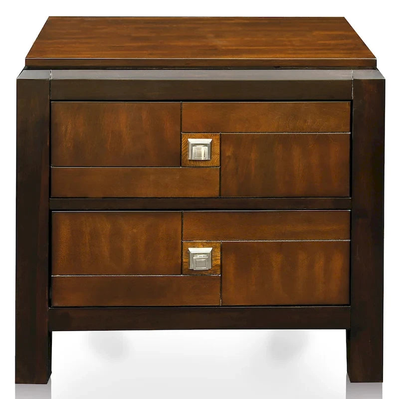 Ensemble de chambre à coucher Jupa Transitional en bois de noyer, composé de 2 panneaux, par Furniture of America