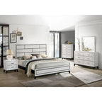 Ensemble de chambre à coucher de luxe 6 pièces Roundhill Furniture Stout White Panel