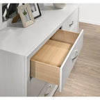 Ensemble de chambre à coucher de luxe 6 pièces Roundhill Furniture Stout White Panel