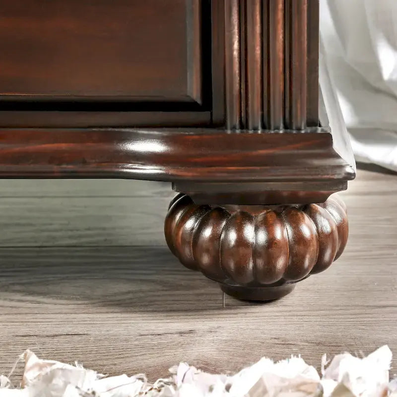 Ensemble de chambre à coucher traditionnel Vame en bois de noyer, 2 pièces, par Furniture of America