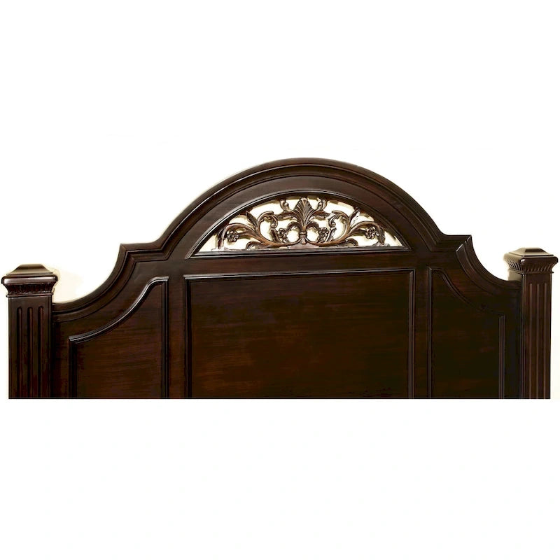 Ensemble de chambre à coucher traditionnel Vame en bois de noyer, 2 pièces, par Furniture of America