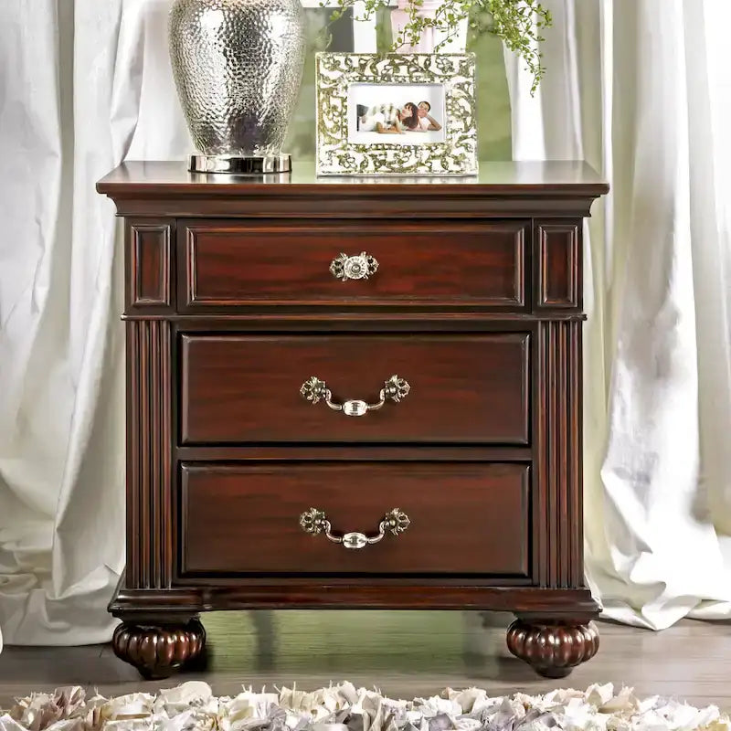 Ensemble de chambre à coucher traditionnel Vame en bois de noyer, 2 pièces, par Furniture of America