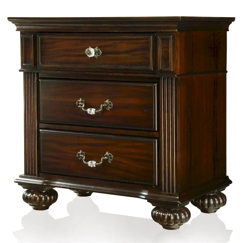 Ensemble de chambre à coucher traditionnel Vame en bois de noyer, 2 pièces, par Furniture of America