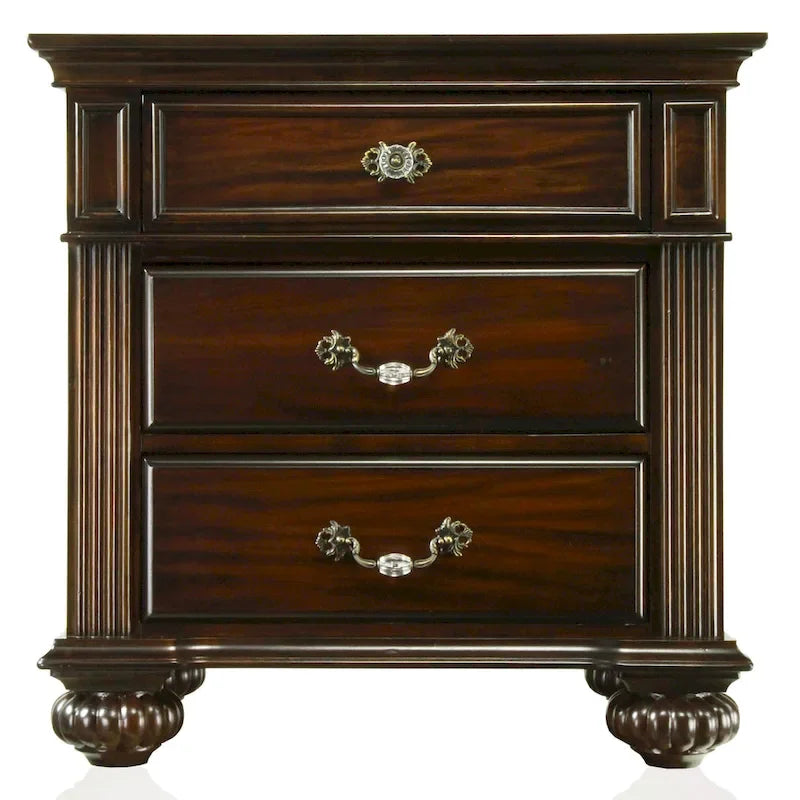Ensemble de chambre à coucher traditionnel Vame en bois de noyer, 2 pièces, par Furniture of America
