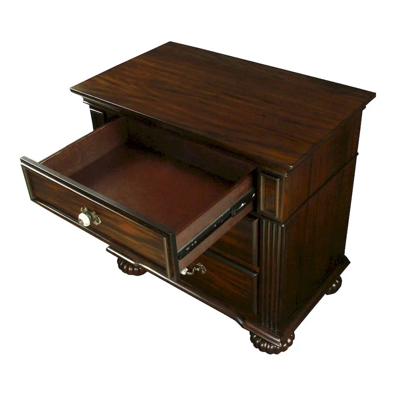 Ensemble de chambre à coucher traditionnel Vame en bois de noyer, 2 pièces, par Furniture of America