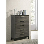 Ensemble de chambre à coucher Roundhill Furniture Ioana 187 Queen 6 pièces en bois gris antique