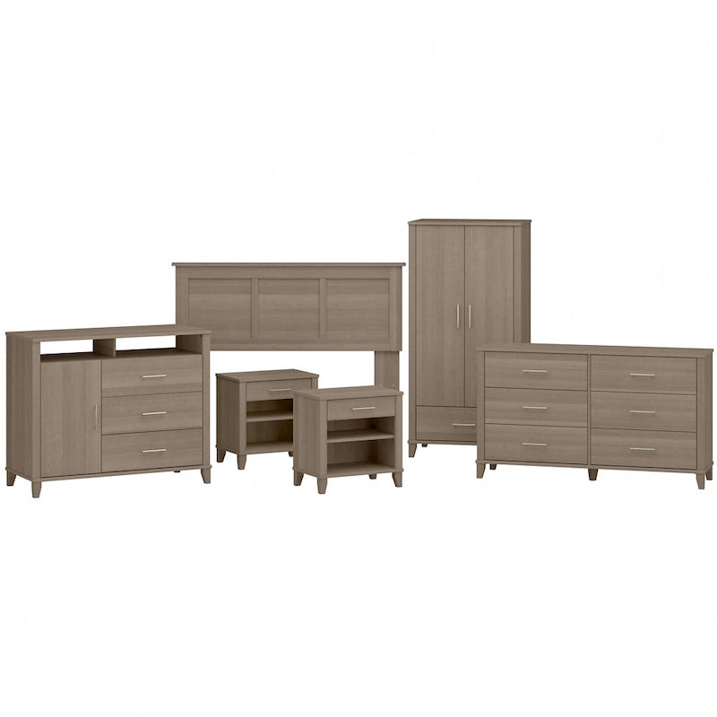 Ensemble de chambre à coucher Somerset 6 pièces pour lit double/queen de Bush Furniture