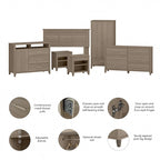 Ensemble de chambre à coucher Somerset 6 pièces pour lit double/queen de Bush Furniture