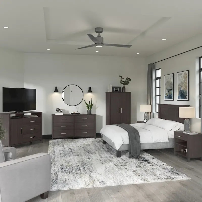 Ensemble de chambre à coucher Somerset 6 pièces pour lit double/queen de Bush Furniture