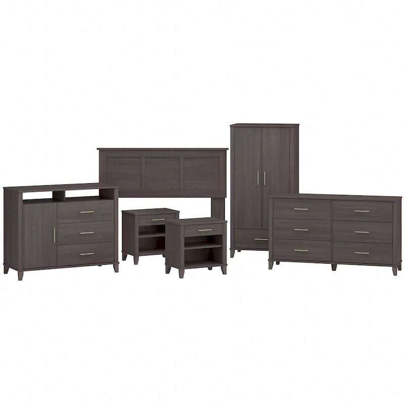 Ensemble de chambre à coucher Somerset 6 pièces pour lit double/queen de Bush Furniture