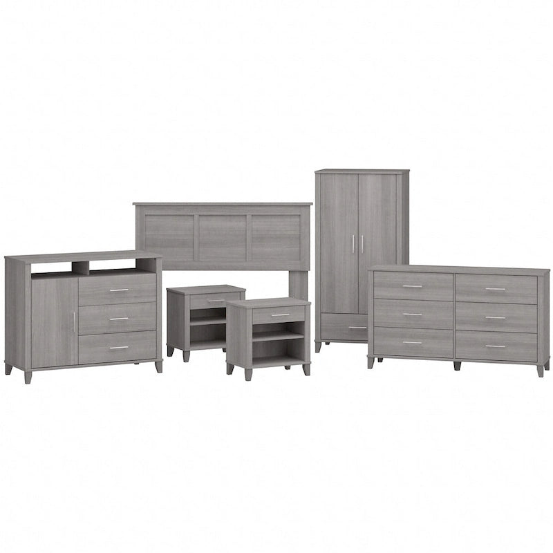 Ensemble de chambre à coucher Somerset 6 pièces pour lit double/queen de Bush Furniture