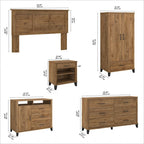Ensemble de chambre à coucher Somerset 6 pièces pour lit double/queen de Bush Furniture