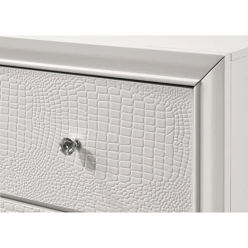 Ensemble de chambre à coucher Kym 4 pièces Frost LED en similicuir capitonné