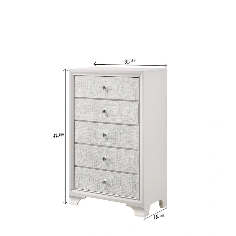 Ensemble de chambre à coucher Kym 4 pièces Frost LED en similicuir capitonné