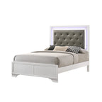 Ensemble de chambre à coucher Kym 4 pièces Frost LED en similicuir capitonné