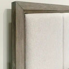 Ensemble de chambre à coucher Roundhill Furniture Ennesley en bois gris avec lit à panneaux rembourrés, commode, miroir et table de chevet