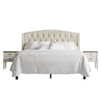Ensemble de 3 tables de chevet CraftPorch, lit capitonné classique