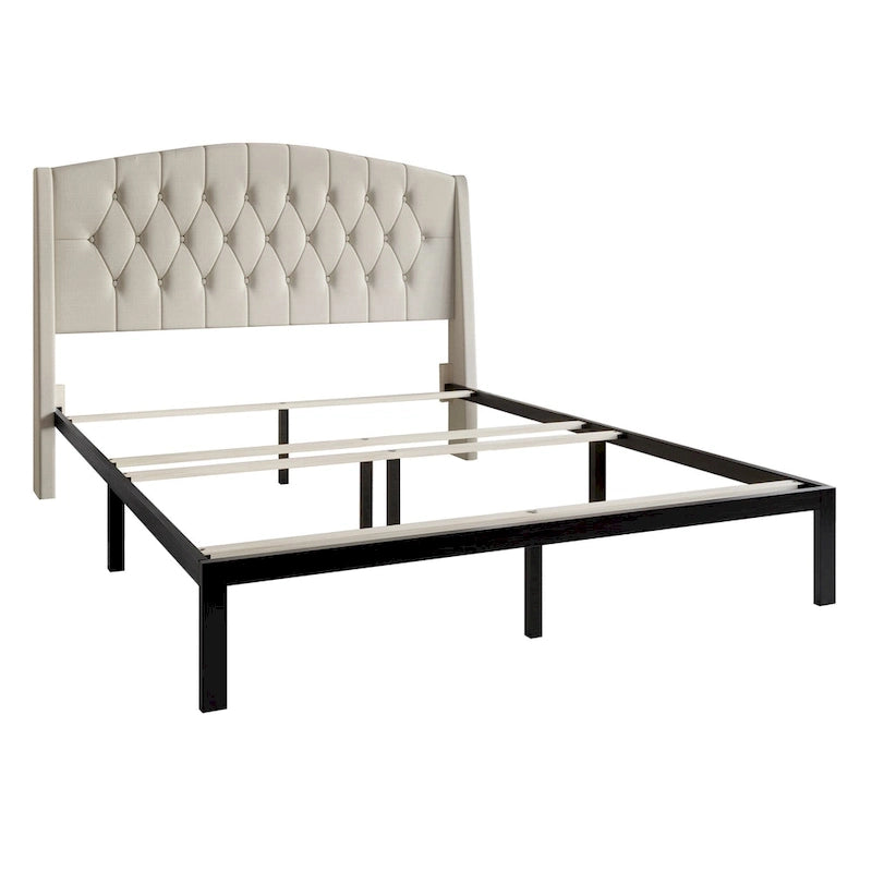 Ensemble de 3 tables de chevet CraftPorch, lit capitonné classique