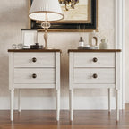 Ensemble de 3 tables de chevet CraftPorch, lit capitonné classique