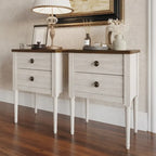 Ensemble de 3 tables de chevet CraftPorch, lit capitonné classique